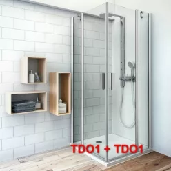   Roltechnik TDO1 800 egyszárnyas zuhanyajtó brillant profil transparent betét (724-8000000-00-02)