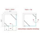 Roltechnik TDO1 800 egyszárnyas zuhanyajtó ezüst profil transparent betét (724-8000000-01-02)