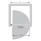 Roltechnik TCN1 1200 egyszárnyas zuhanyajtó brillant profil intimglass betét (728-1200000-00-20)