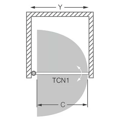 Roltechnik TCN1 900 egyszárnyas zuhanyajtó brillant profil transparent betét (728-9000000-00-02)