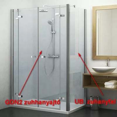 Roltechhnik UB 1000 zuhanyfal brillant profil transparent betét (729-1000000-00-02)