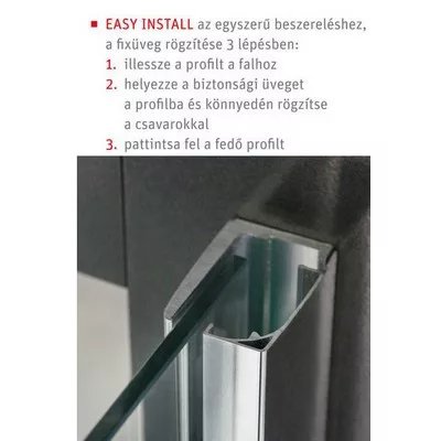 Roltechnik TR2 Light 900 íves zuhanykabin brillant profil transparent betét (738-9000000-00-02)