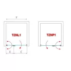 Roltechnik TZNL1 1100 forgatható zuhanyajtó brillant profil transparent betét balos (739-110000l-00-02)