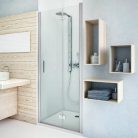 Roltechnik TZNP1 800 forgatható zuhanyajtó brillant profil transparent betét jobbos (739-800000P-00-02)