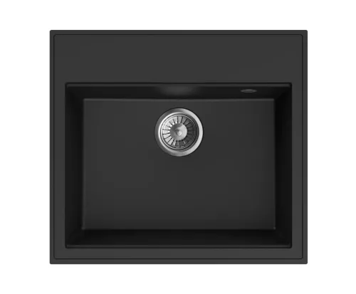 Mofém Zenit 1B metál fekete gránit mosogatótálca – Duraquartz, ráépíthető, 560x510 mm (760012801N3)