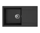 Mofém Zenit 78 1B1D metál fekete gránit mosogatótálca – Duraquartz anyagból, ráépíthető, 1 medence + csepptálca(760012802N3 )