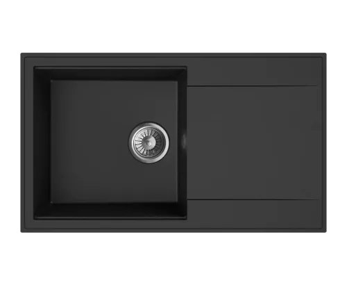 Mofém Zenit 78 1B1D metál fekete gránit mosogatótálca – Duraquartz anyagból, ráépíthető, 1 medence + csepptálca(760012802N3 )