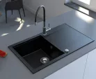Mofém Zenit 86 1B1D metál fekete gránit mosogatótálca (760012803N3)