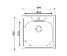 Mofém EVO2 1B rozsdamentes acél mosogatótálca – szatén felülettel (480×480 mm, AISI 304) (760012804)