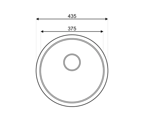 EVO2 435 rozsdamentes acél mosogatótálca – Ø 435 mm, ráépíthető, szatén felület (760012806)