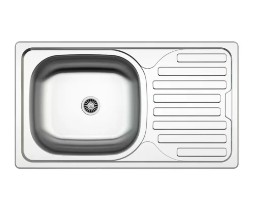 Mofém EVO2 1B1D rozsdamentes mosogatótálca – 76x43,5 cm, szatén, 1 medencés (760012808)