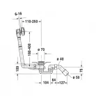 Duravit bowdenes kád le és túlfolyó koplett 53 cm króm 790225000001000