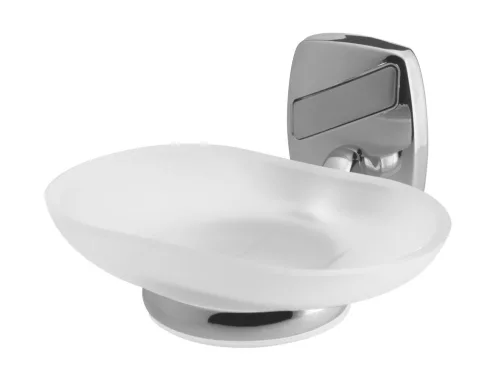 Bisk OREGON 79709 króm szappantartó üveg tállal matt betéttel  (79709)