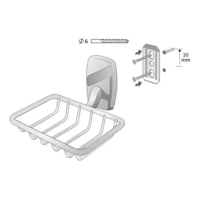 Bisk OREGON króm rácsos szappantartó (79710CH)