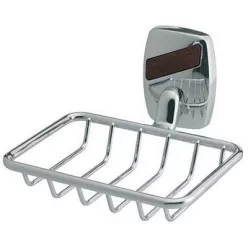   Bisk OREGON WOOD rácsos szappantartó króm fa betéttel (79733)