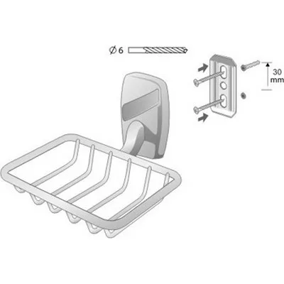 Bisk OREGON WOOD rácsos szappantartó króm fa betéttel (79733)