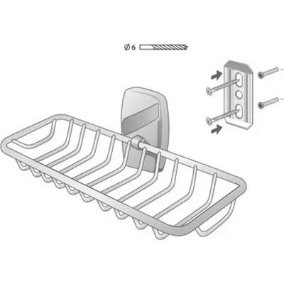 Bisk OREGON WOOD rácsos szivacstartó króm fa betéttel (79734)