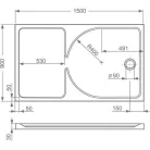 Roltechnik Walk In 150x90 téglalap alakú műmárvány zuhanytálca (8000083)