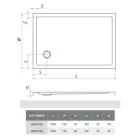 Roltechnik Flat Kvadro 150x75 széles téglalap alakú zuhanytálca fehér (8000243)