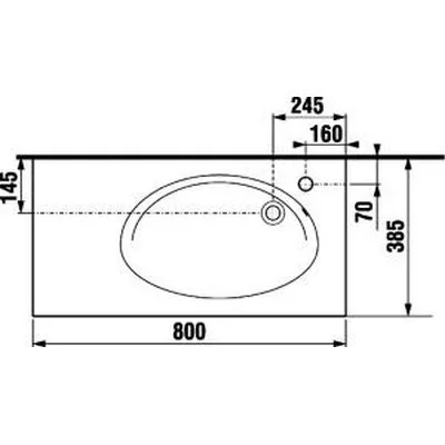 Jika Tigo beépíthető mosdó csaplyuk nélkül 80 cm fehér (8122180001091)