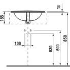 Jika Ibon beépíthető mosdó csaplyukkal 52 cm fehér (8130100001041)