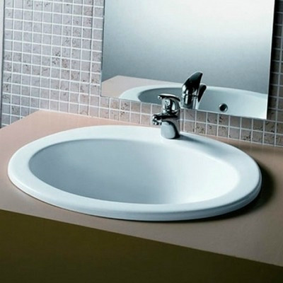 Jika Ibon beépíthető mosdó csaplyukkal 56 cm fehér (8130110001041)