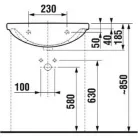 Jika Lyra Plus beépíthető mosdó csaplyukkal 50 cm fehér (8133810001041)
