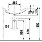 Jika Lyra Plus beépíthető mosdó csaplyuk nélkül 55 cm fehér (8133820001091)