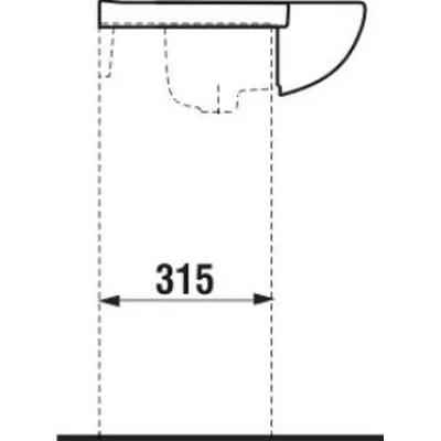 Jika Lyra Plus beépíthető mosdó csaplyuk nélkül 80 cm fehér (8133870001091)