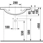 Jika Lyra Plus beépíthető mosdó csaplyuk nélkül 80 cm fehér (8133870001091)