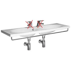   Jika Tigo beépíthető dupla mosdó csaplyuk nélkül 125 cm fehér (8142170001091)