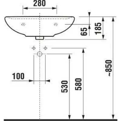 Jika Lyra Plus fali mosdó csaplyukkal 55 cm fehér