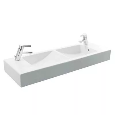 Jika Pure kettős beépíthető mosdó csaplyukkal 100 cm fehér (8144220001041)