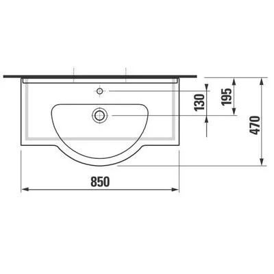 Jika Mio beépíthető mosdó 85 cm pergamon (8147120491041)