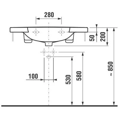 Jika Mio beépíthető mosdó 85 cm pergamon (8147120491041)