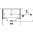 Jika Mio beépíthető mosdó 67 cm pergamon (8147150491041)