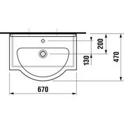Jika Mio beépíthető mosdó 67 cm pergamon (8147150491041)