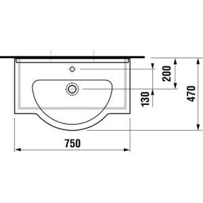 Jika Mio beépíthető mosdó 75 cm fehér (8147160001041)