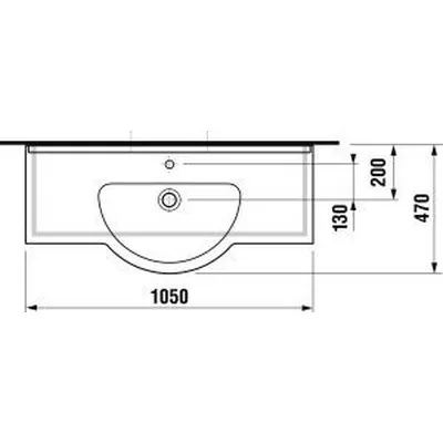 Jika Mio beépíthető mosdó 105 cm pergamon (8147170491041)