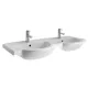 Jika Mio dupla beépíthető mosdó 130 cm pergamon (8147190491041)