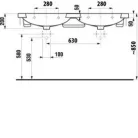 Jika Mio dupla beépíthető mosdó 130 cm pergamon (8147190491041)