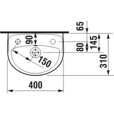Jika Lyra Plus fali kézmosó 40 cm csaplyuk nélkül fehér (8153810001091)