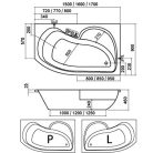 Roltechnik ACTIVA-L aszimmetrikus sarokkád 170x90 8170000