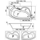Roltechnik ACTIVA-L aszimmetrikus sarokkád 170x90 8170000