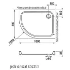 Jika Tigo kerámia zuhanytálca jobbos 100x80 cm fehér (8522110000001)