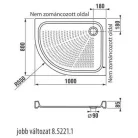 Jika Tigo kerámia zuhanytálca jobbos 100x80 cm Antislip fehér (8522116000001)