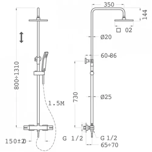 Teka Soller Dual zuhanyszett komplett fekete 85278020N