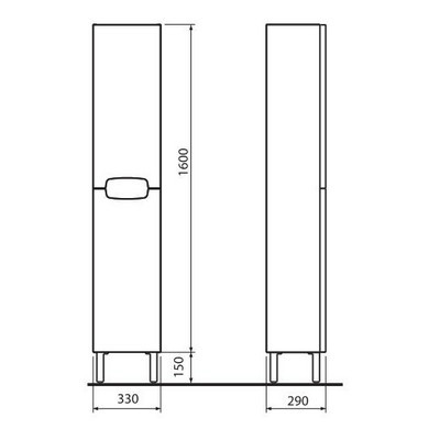 Kolo Rekord magas kiegészítő szekrény fürdőbe wenge fehér (88394000)