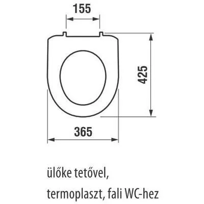 Jika Lyra Plus termoplaszt WC ülőke kombi WC-hez műanyag zsanérral