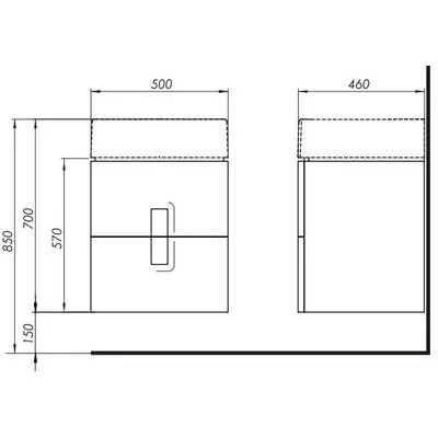 Kolo Twins 50 mosdószekrény két fiókkal fehér 89489000